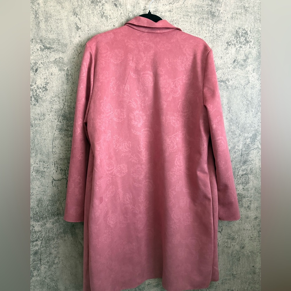 Tahari Pink Trench Coat - Picture 3 of 10